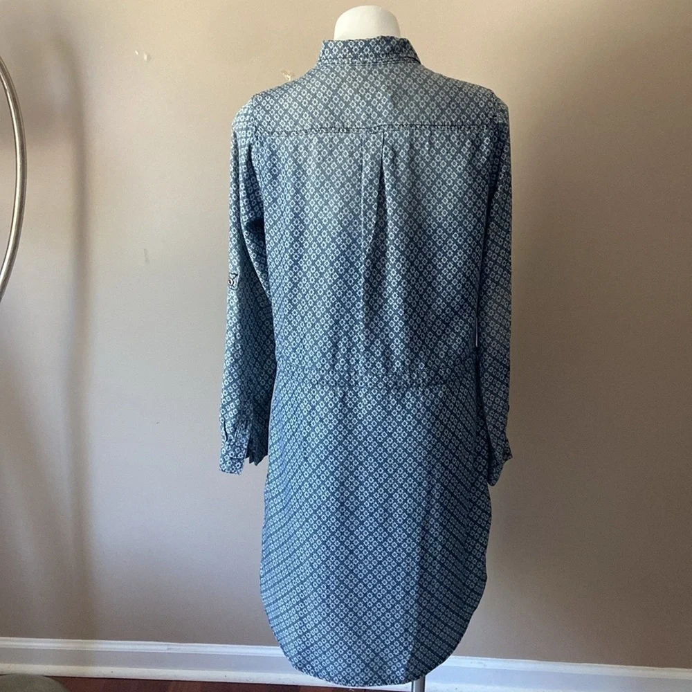 Max Jeans Women’s Chambray Long Sleeve Midi Shirt Dress Size Medium